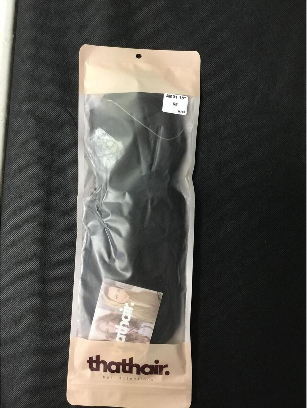 [406]Thathair 18" Medium Brown Invisible Wire Straight Halo Hair Extensions AM01